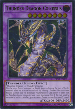 Yugioh! LP Thunder Dragon Colossus - OP10-EN001 - Ultimate Rare - Unlimited Edit - Image 1