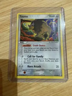 Pokemon TCG Tauros EX Crystal Guardians Holo Card 12/100 Rare 2006 NM - Image 1