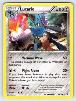 Lucario 63/124 2016 Fates Collide Pokemon Card TCG Nintendo Holo Rare - Nm/Vlp - Image 1