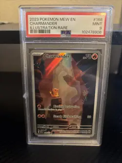 Pokemon TCG Mew En-151 Illustration Rare #168 Charmander PSA 9 Mint Graded Card - Image 1