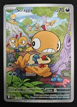 Scraggy 138/086 Pokemon Card TCG Illustration Rare/IR Holo SV11w/White Flare NM - Image 1