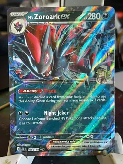 POKEMON N's ZOROARK EX 098/159 DOUBLE RARE HOLOFOIL JOURNEY TOGETHER NM CARD - Image 1