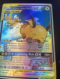 Raichu and Alolan Raichu GX Tag Team Alternative Art Card 221/236 - Read Desc. - Image 1