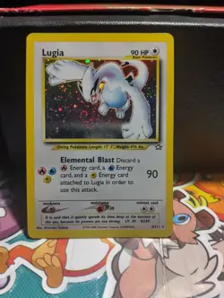 Pokemon TCG Lugia Neo Genesis Holo Rare Card 9/111 Unlimited LP Mouth Swirl! - Image 1