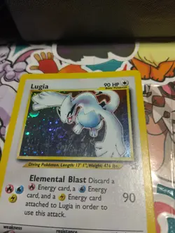 Pokemon TCG Lugia Neo Genesis Holo Rare Card 9/111 Unlimited LP Mouth Swirl! - Image 2