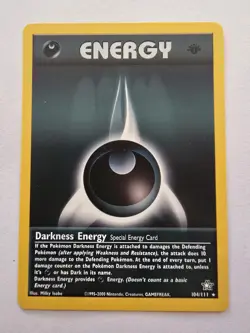 Pokemon TCG 1st Edition Neo Genesis Darkness Energy Rare 104/111 Trading Cards - Image 1