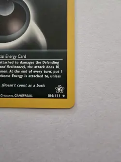Pokemon TCG 1st Edition Neo Genesis Darkness Energy Rare 104/111 Trading Cards - Image 4