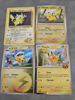 pokemon Pikachu card Lot Of 40 Cards Base And Holo's - Image 1