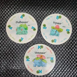 Vintage Bulbasaur Ivysaur And Venusaur 1999 Rummy Playing Cards Circular Poker - Image 1