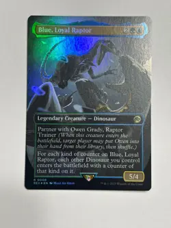 Blue, Loyal Raptor FOIL Universes Beyond: Jurassic World Collection Magic MTG - Image 1