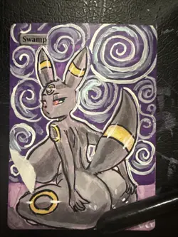 MTG Altered Art Anime Umbreon Pokemon Hand drawn - Image 1