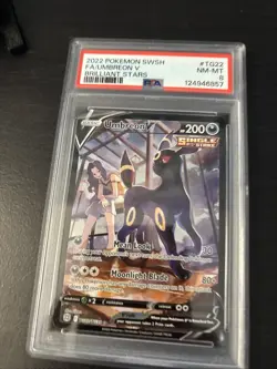 2022 Pokemon SWSH Brilliant Stars Umbreon V Trainer Gallery #TG22/TG30 PSA 8 - Image 2