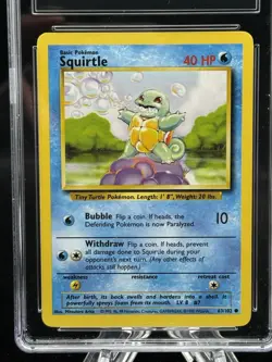 Squirtle #63 Base Set 1999 Pokemon Game CGC 8.5 💦 - Image 2