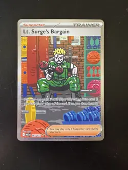 Lt. Surge's Bargain Special Illustration Rare Mega Evolution 185/132 Pokemon NM - Image 1