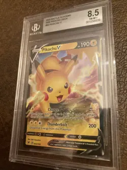Pokemon TCG SWSH Vivid Voltage Pikachu v 043/185 Ultra Rare Beckett 8.5 - Image 1