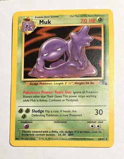 Unlimited base set Muk Fossil 28/62 Pokemon TCG Mint/Near Mint - Image 1