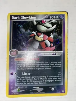 Pokemon TCG Dark Slowking EX Team Rocket Returns 9 Holo Promo Swirls. Rare - Image 2