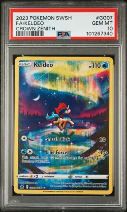 2023 POKEMON SWORD & SHIELD CROWN ZENITH #GG07 FULL ART/KELDEO PSA 10 - Image 1