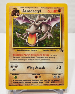 Aerodactyl 1/62 Holo Rare Unlimited Fossil Pokemon 7895 - Image 1