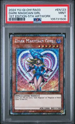 2024 YU-GI-OH! RA03-QUARTER CENTURY BONANZA #EN123 DARK MAGICIAN GIRL PSA 9 - Image 1