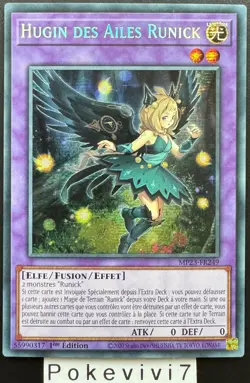 Carte YU-GI-OH! HUGIN DES AILES RUNICK MP23-FR249 Secret Rare NEUF - Image 1