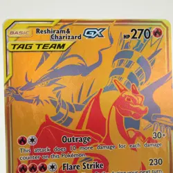 Reshiram & Charizard GX SM247 Black Star Promo Gold Pokemon TCG Card Holo NM - Image 2