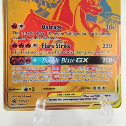 Reshiram & Charizard GX SM247 Black Star Promo Gold Pokemon TCG Card Holo NM - Image 3
