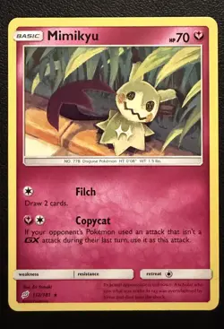 Mimikyu 112/181 Team Up Non Holo Rare Pokemon Card NM - Image 1