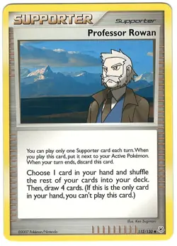 Professor Rowan 112/130 Pokemon Card Diamond & Pearl Uncommon Supporter LP MT - Image 1