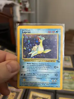 Pokemon TCG Lapras Fossil Holo Unlimited Rare Card 10/62 - Image 1