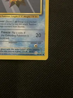 Pokemon Error Misprint Ink Blot Printer Hickey 1999 Starmie Base Set Vintage - Image 1