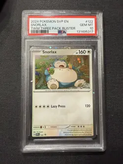Pokemon Snorlax Twilight Masquerade 3 Pk. Blister Holo Promo SVP EN 122 PSA 10 - Image 1