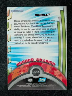 2000 Topps Pokemon TV Animation Series 3 MARILL Heroes and Villains #HV15 - Image 2
