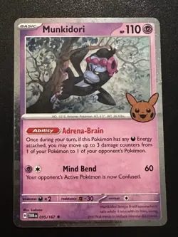 Munkidori 095/167 Pokemon Twilight Masquerade Trick-or-Trade Swirl Cosmo Holo NM - Image 1