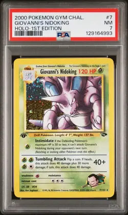 2000 POKEMON GYM CHALLENGE HOLO-1ST ED #7 GIOVANNI'S NIDOKING PSA 7 - Image 1