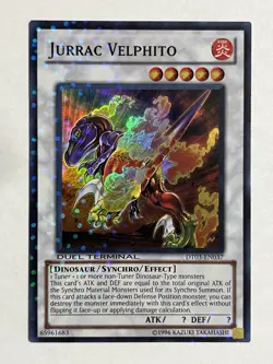 Jurrac Velphito DT03-EN037 DUEL TERMINAL Super Parallel Rare Light Play Yu-Gi-Oh - Image 1