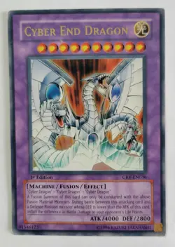 YUGIOH CYBER END DRAGON CRV-EN036 1ST EDITION ULTRA PLAYED - Image 1