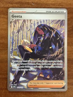Geeta Trainer Pokemon Card 226/197 SIR Full Art Holo Obsidian Flames 2023 - Image 1