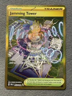 Jamming Tower 243/182 Full Art Hyper Rare Gold Pokemon Card Destined Rivals NM - Image 1