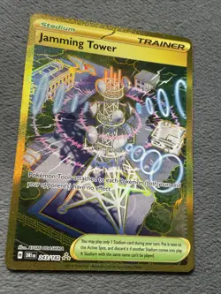 Jamming Tower 243/182 Full Art Hyper Rare Gold Pokemon Card Destined Rivals NM - Image 3