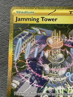 Jamming Tower 243/182 Full Art Hyper Rare Gold Pokemon Card Destined Rivals NM - Image 5