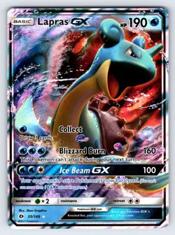 Lapras GX 35/149 2017 Sun & Moon Base Set Pokemon Card Ultra Rare - Nm - Image 1
