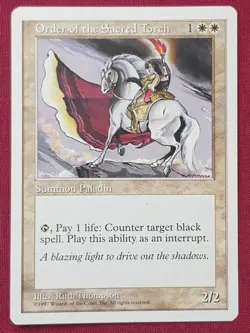 Magic The Gathering 5TH EDITION ORDER OF THE SACRED TORCH white card MTG FIFTH - Image 1