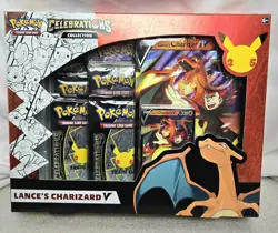 Lance's CHARIZARD V Box Promo Cards & Booster Packs Pokemon CELEBRATIONS 2021 - Image 1