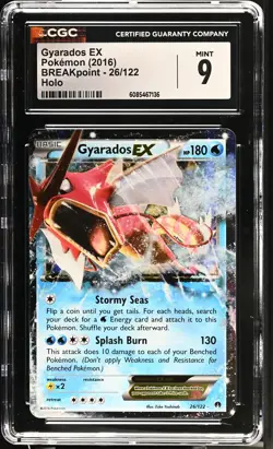CGC 9 MINT Gyarados EX 2016 BREAKpoint 26/122 Holo Pokemon Card - Image 1