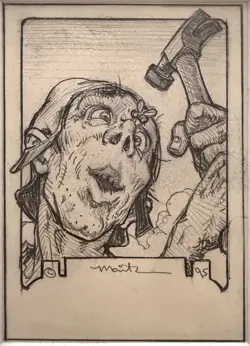 GUARDIANS Original Art Drawing "IDIOT" by Don Maitz CCG Card Game FPG - Image 2