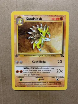 1st Edition SPANISH Sandslash 41/62 Fossil Set - Uncommon Pokemon Card - LP - Image 1
