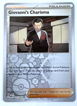 Giovanni's Charisma Reverse Holo 161/165 Scarlet & Violet 151 Pokemon Card - NM - Image 1