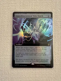 Interdimensional Web Watch (Extended Art) Foil R0278 Spider-Man MTG NM - Image 1