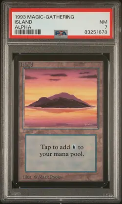 Island - Alpha - MTG - Near Mint - PSA 7. See my Store for many more. - Image 1